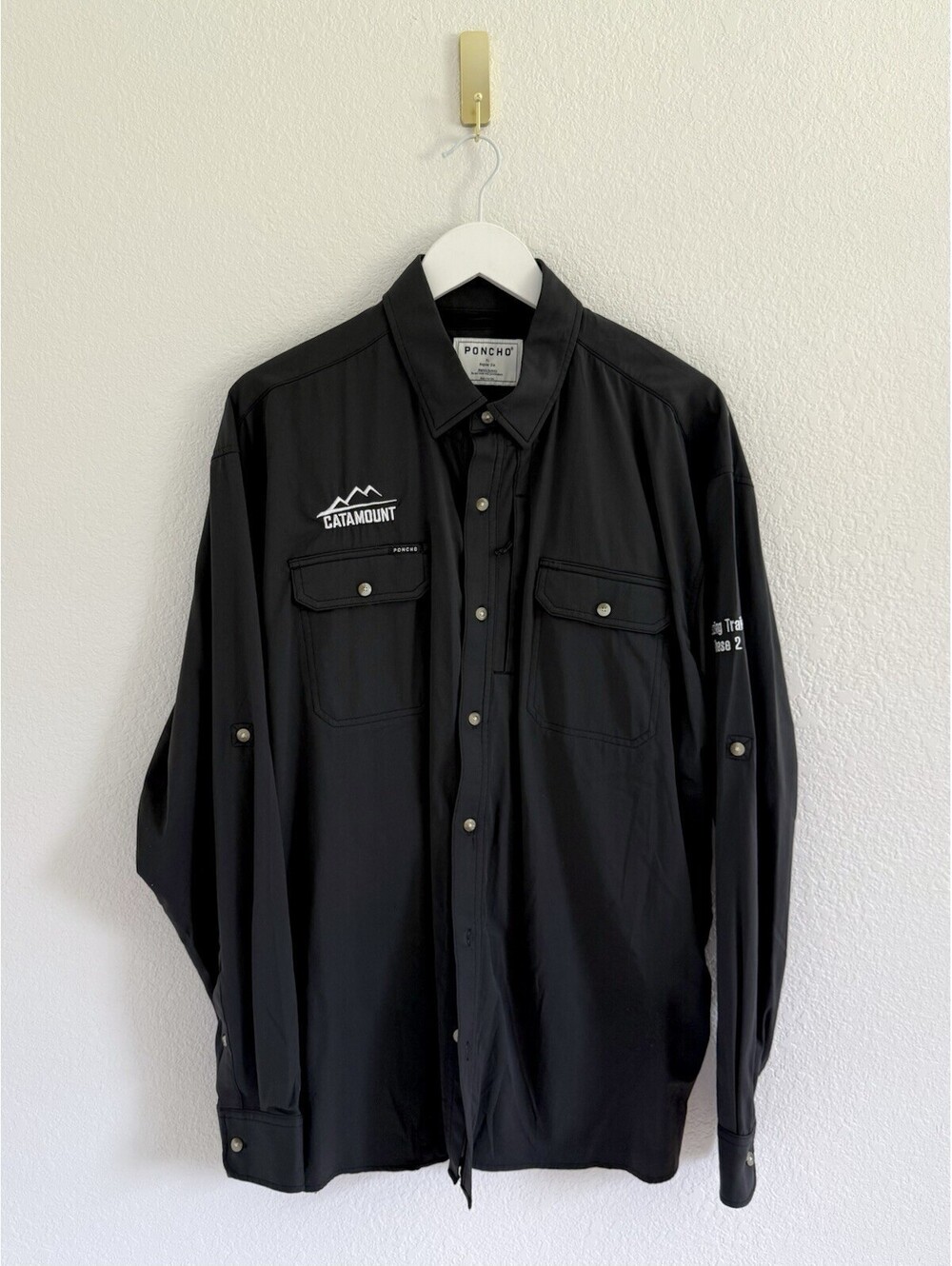 Poncho Outdoors "The Big Bend" Men's XL Black Long Sleeve **Company Embroidery**